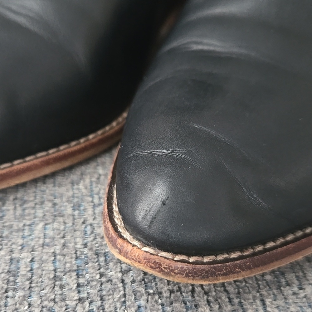 Madewell Black Leather Bonham Chelsea Western Ankle Booties Size 9.5 - Picture 16 of 16